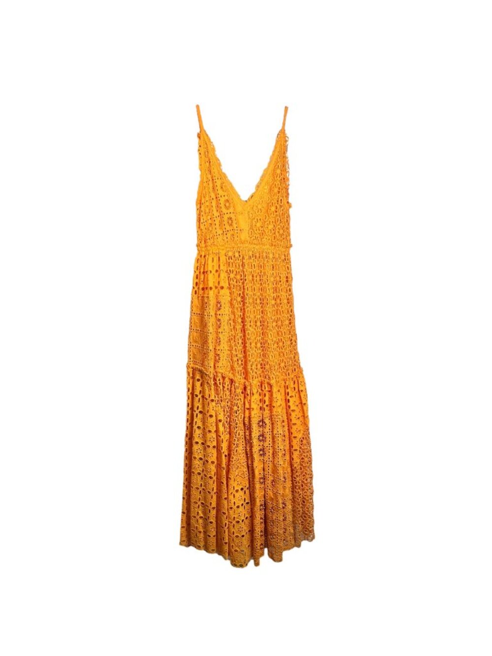 Rare Free People Eyelet Maxi Sample Dress Floral Boho Bohemian